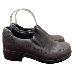 Dansko Brown Comfort Casual Clogs Closed Toe Leather Slip On Men’s Shoes Sz 38